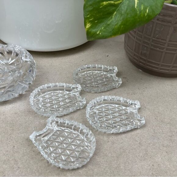 Vintage | MCM mini personal ashtrays set pressed glass party ash trays MCM - Picture 7 of 7